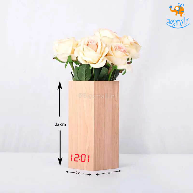 Minimalistic Wooden Clock Vase