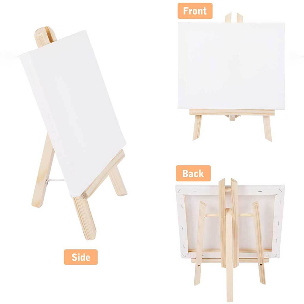 Mini Canvas With Wooden Easel