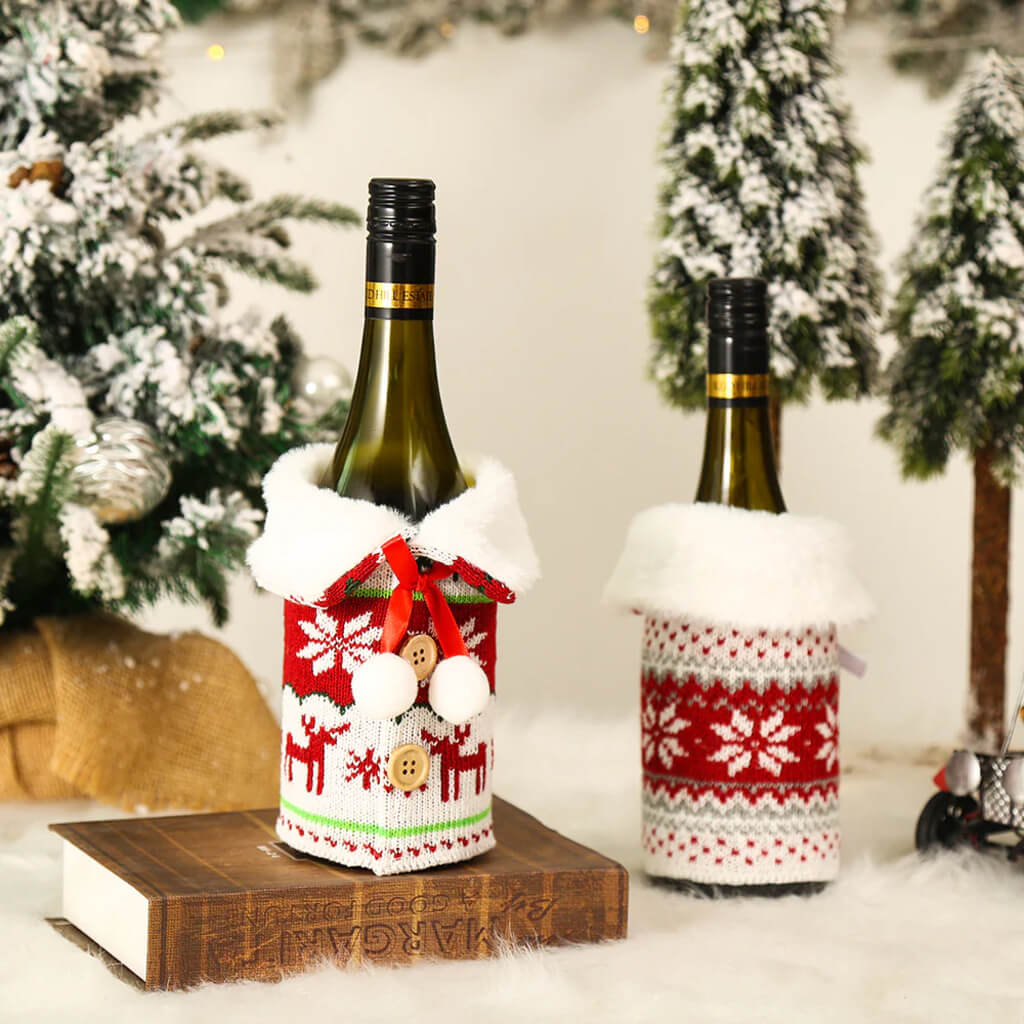 Christmas Wine Bottle Cover - Set of 2