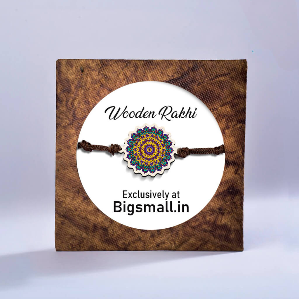 Mandala Wooden Special Rakhi for Brother