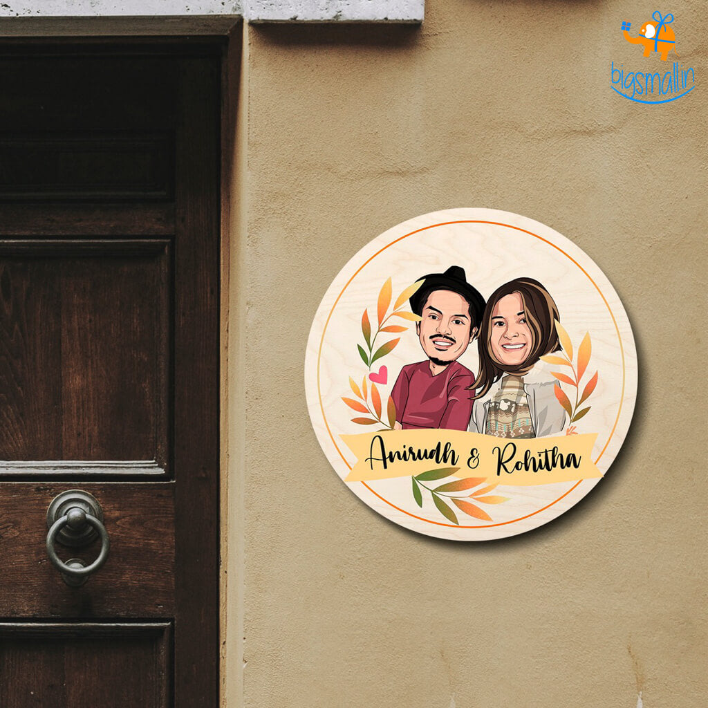 Personalized Caricature Round Name Plate