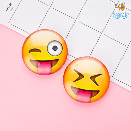 Emoji Crystal Glass Fridge Magnets- Set of 2
