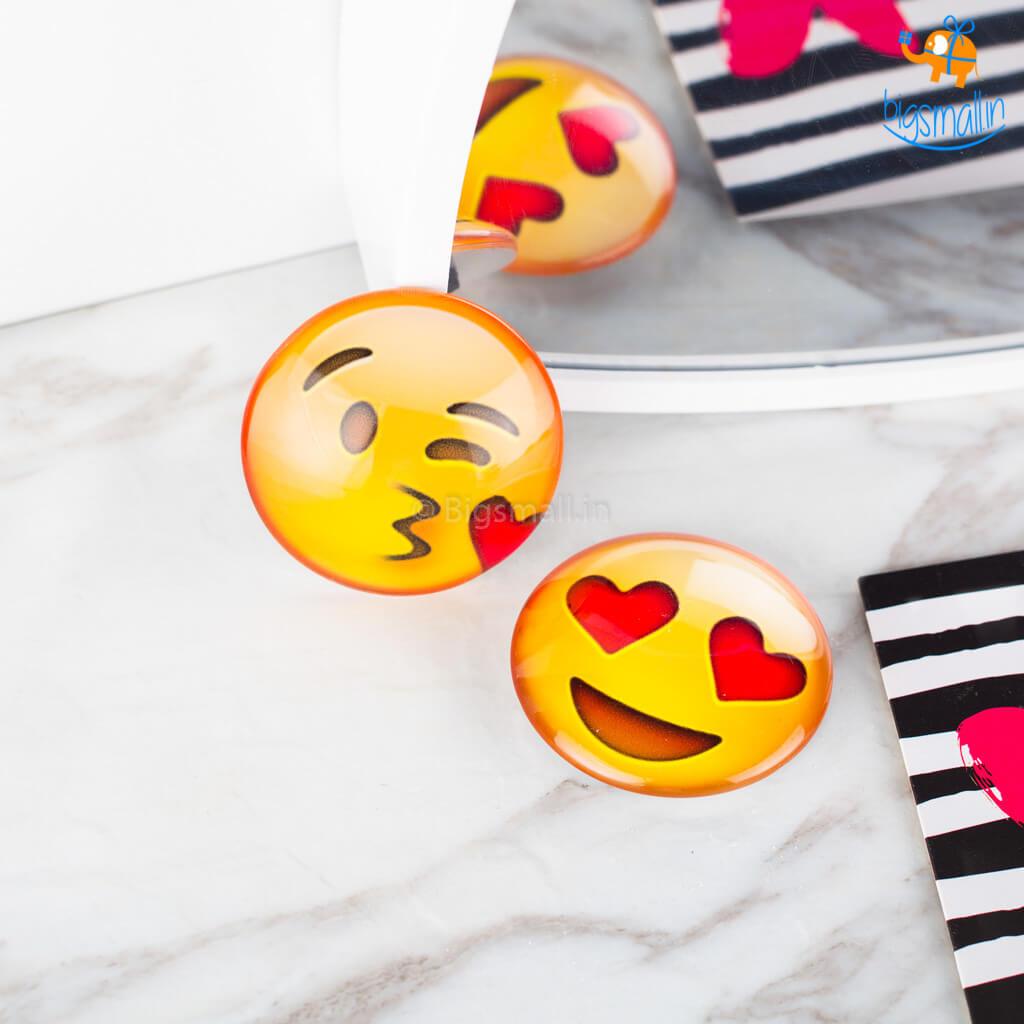 Emoji Crystal Glass Fridge Magnets- Set of 2