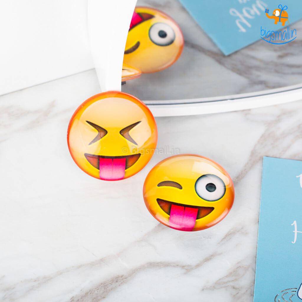 Emoji Crystal Glass Fridge Magnets- Set of 2