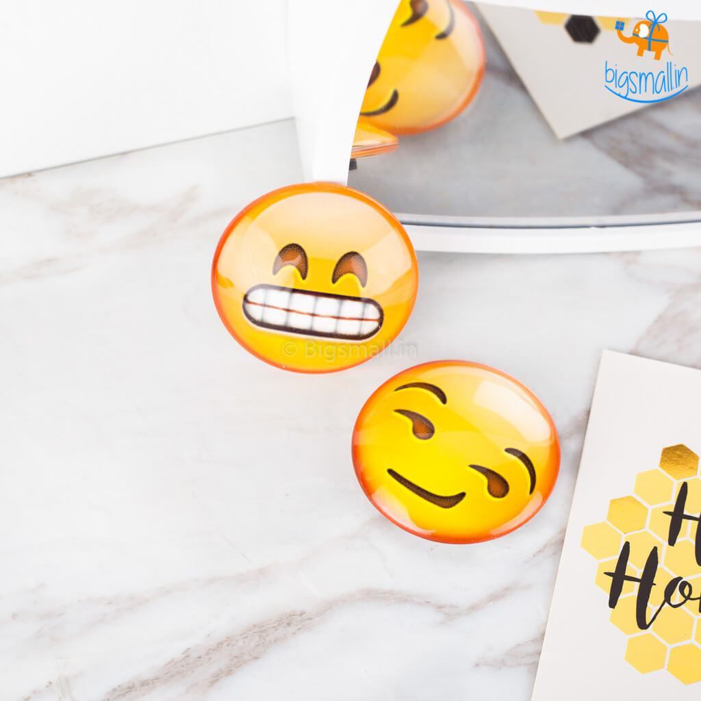Emoji Crystal Glass Fridge Magnets- Set of 2