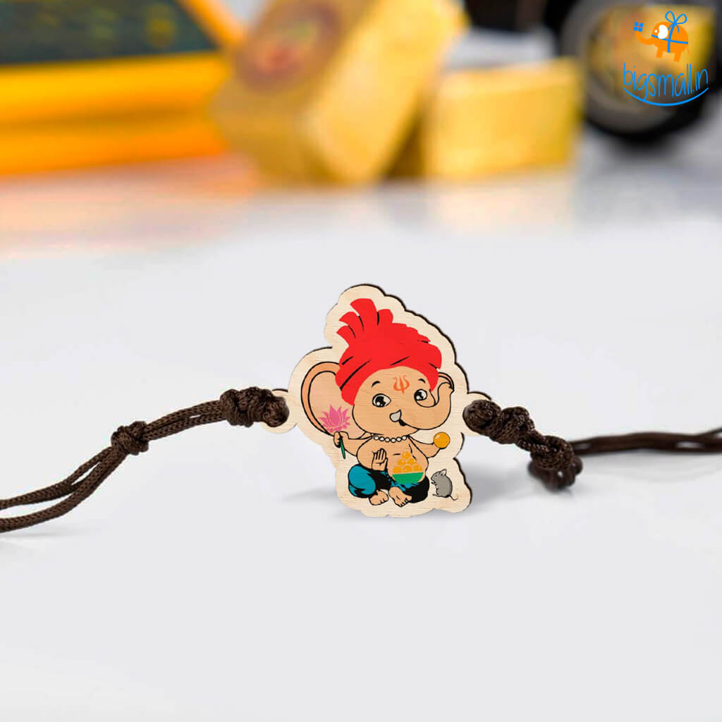 Ganesha Wooden Kids Rakhi