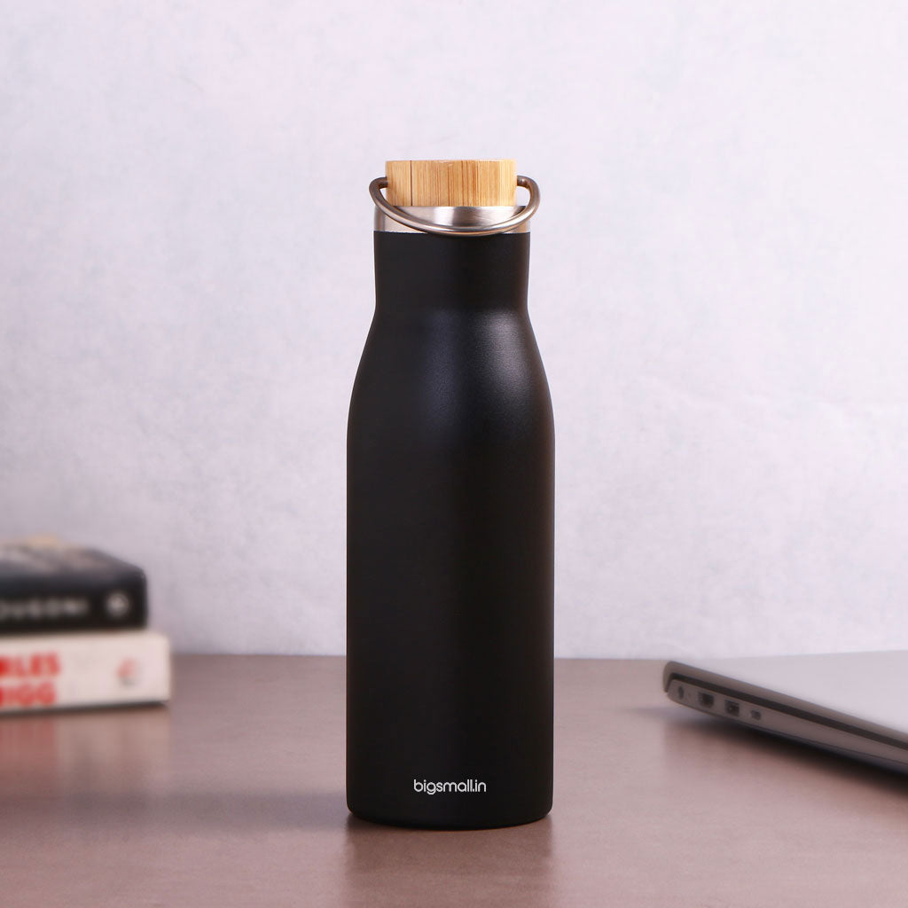 Stainless Steel Flask with Wooden Cap