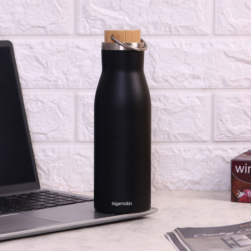 Stainless Steel Flask with Wooden Cap