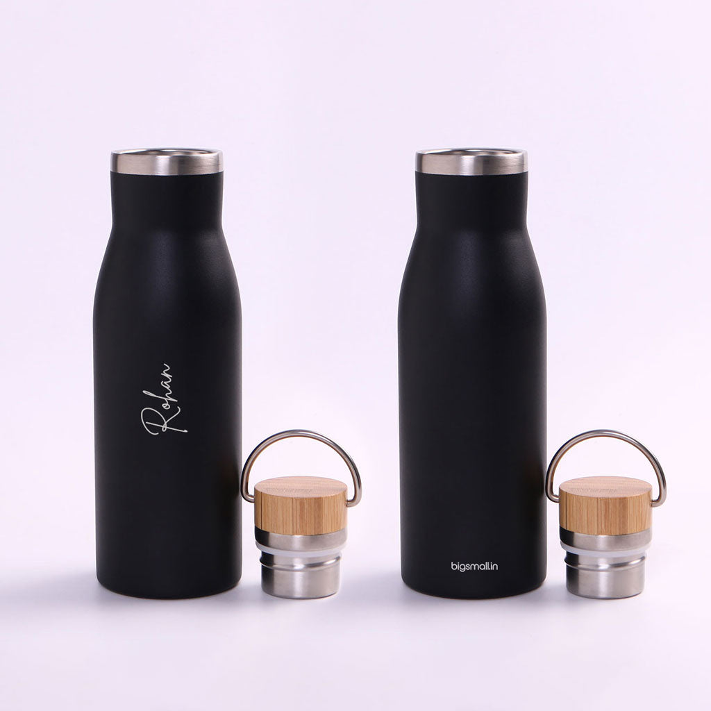 Stainless Steel Flask with Wooden Cap