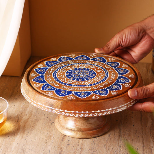 Mandala Wooden Cake Stand