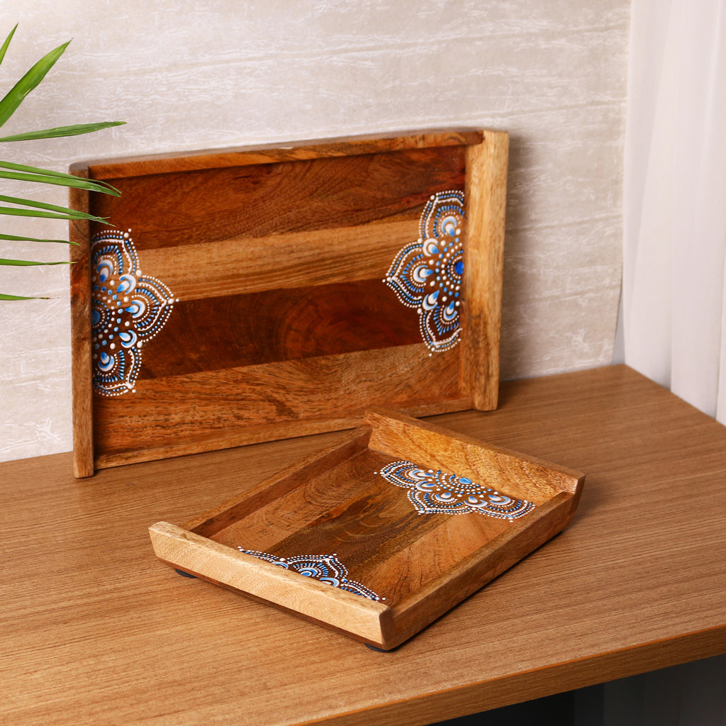 Mandala Wooden Tray Set