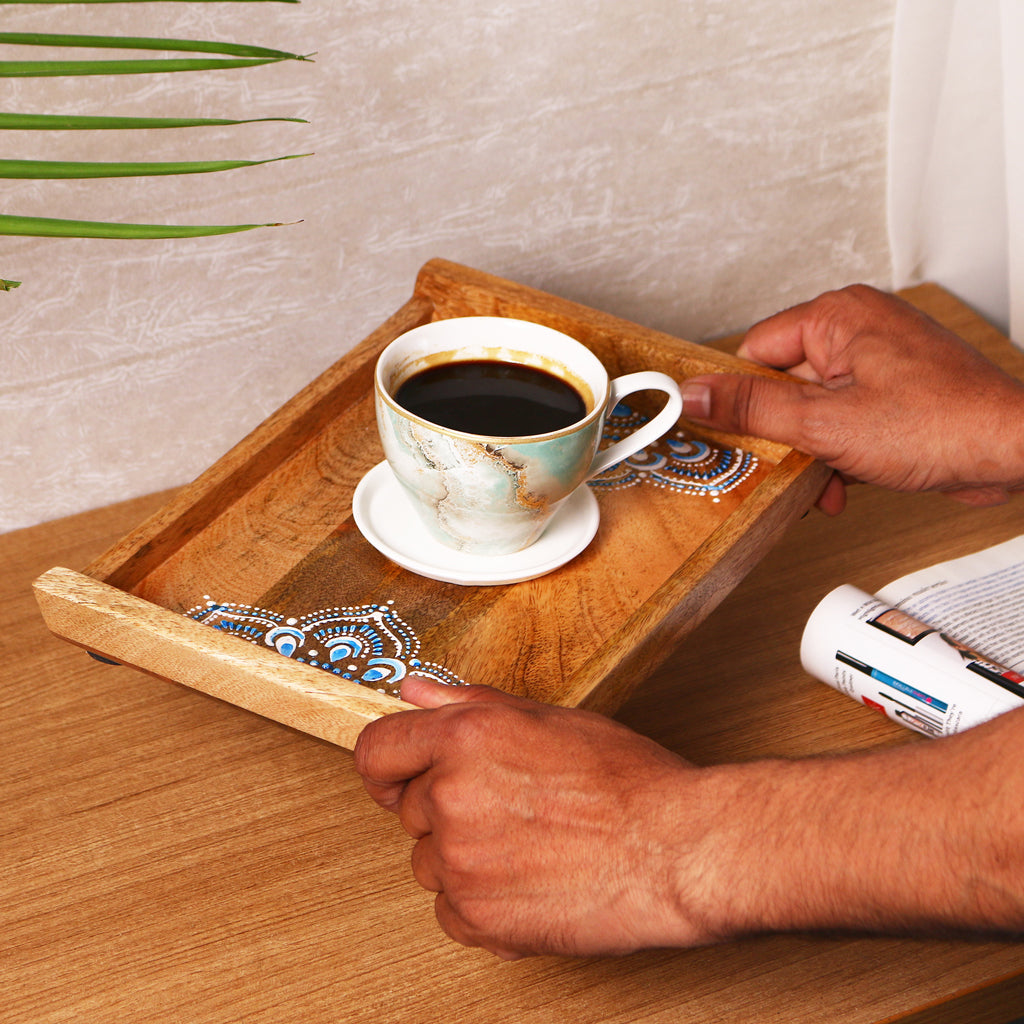 Mandala Wooden Tray Set