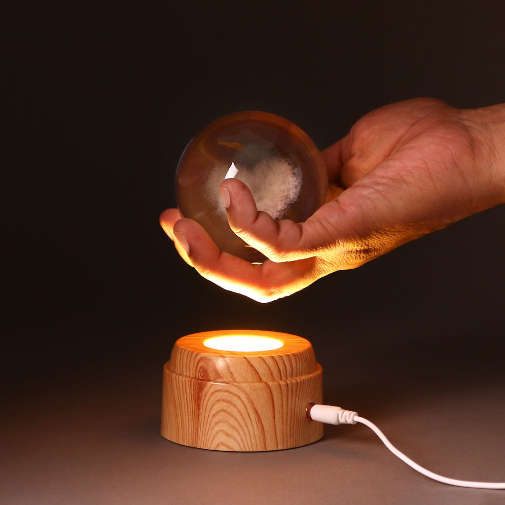 Spinning HeartGlow Crystal Lamp