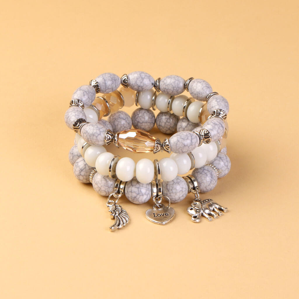 Beaded Wing Bracelet Set