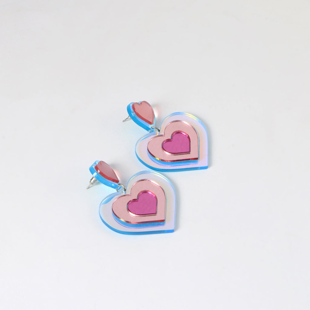 Heartbeat Hologlitz Earrings