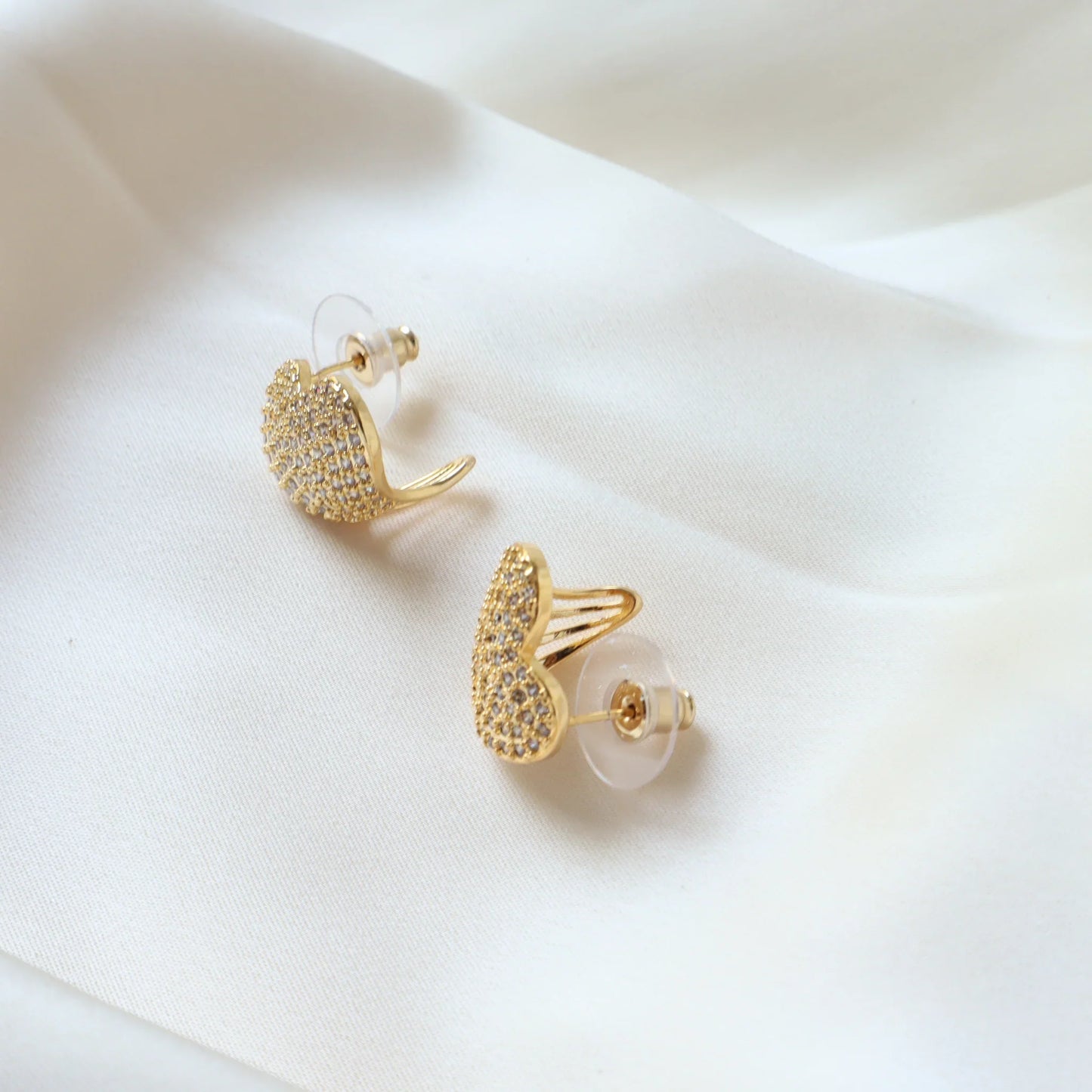 Heart Cuff 18K Gold Plated Earrings