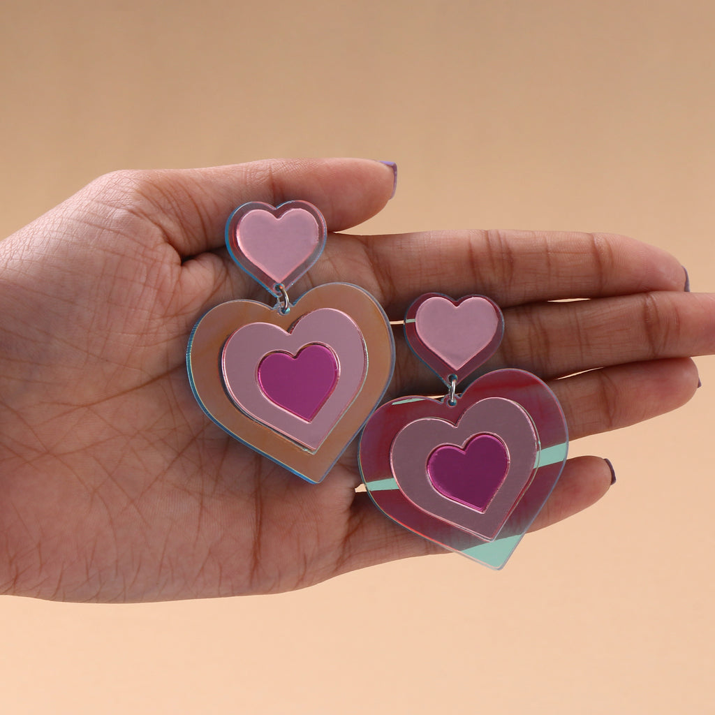 Heartbeat Hologlitz Earrings