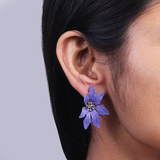 Violet Bloom Statement Earrings