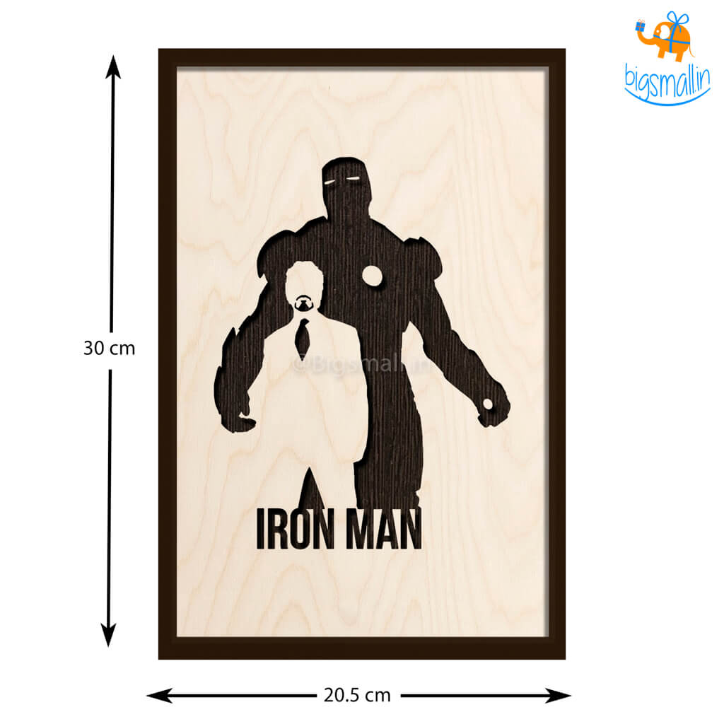 Iron Man Engraved Wooden Frame