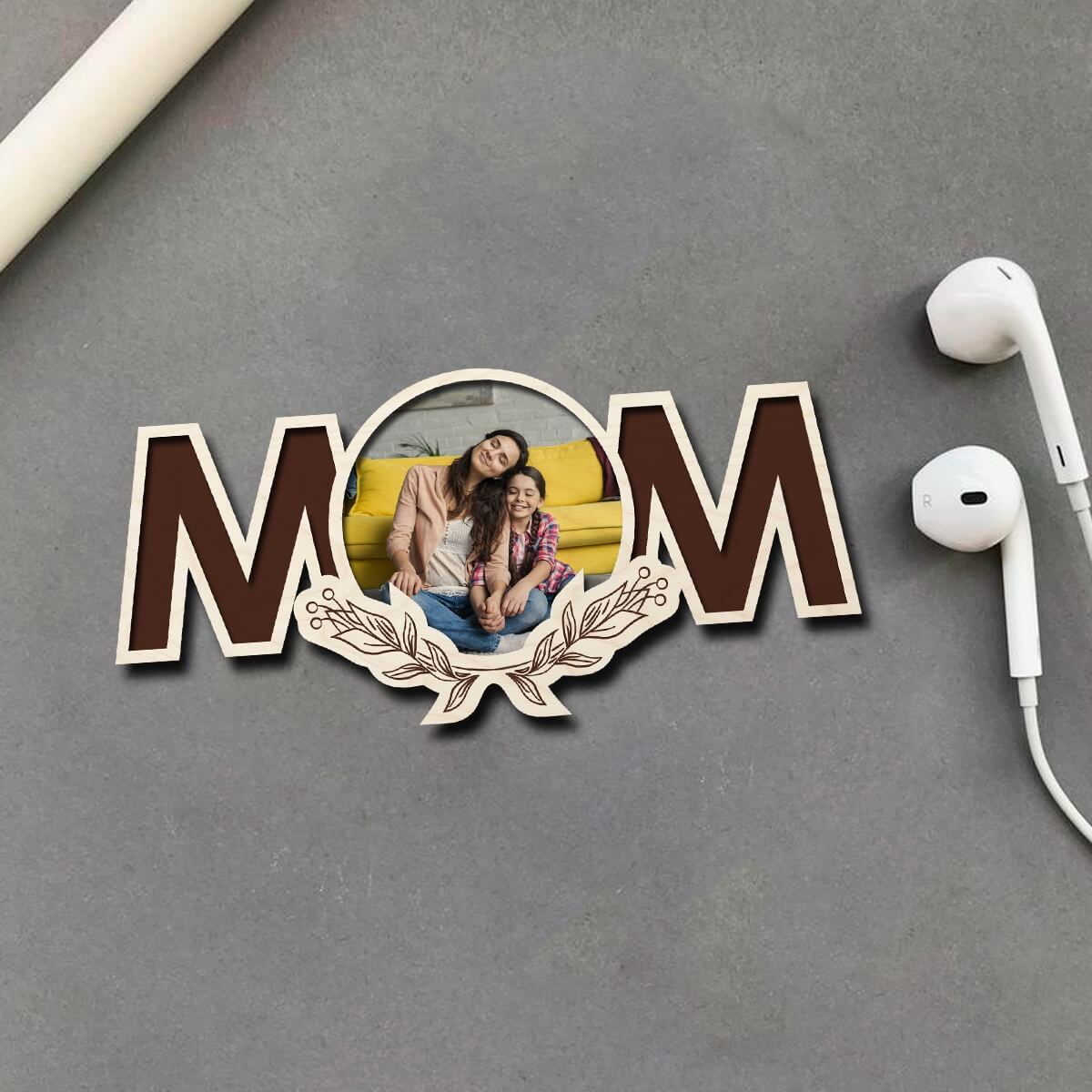 Personalized Mom Wooden Fridge Magnet
