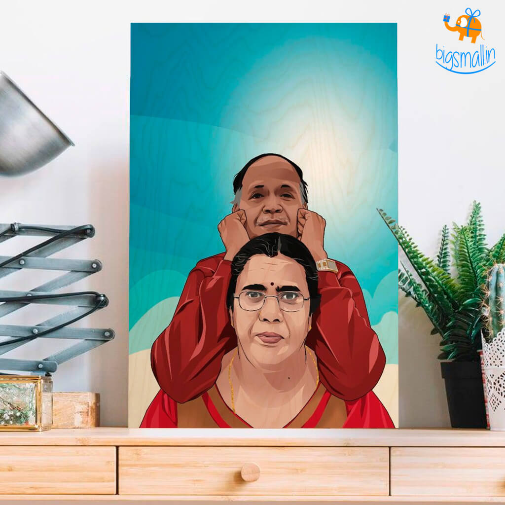 Personalized Caricature Wooden Portrait