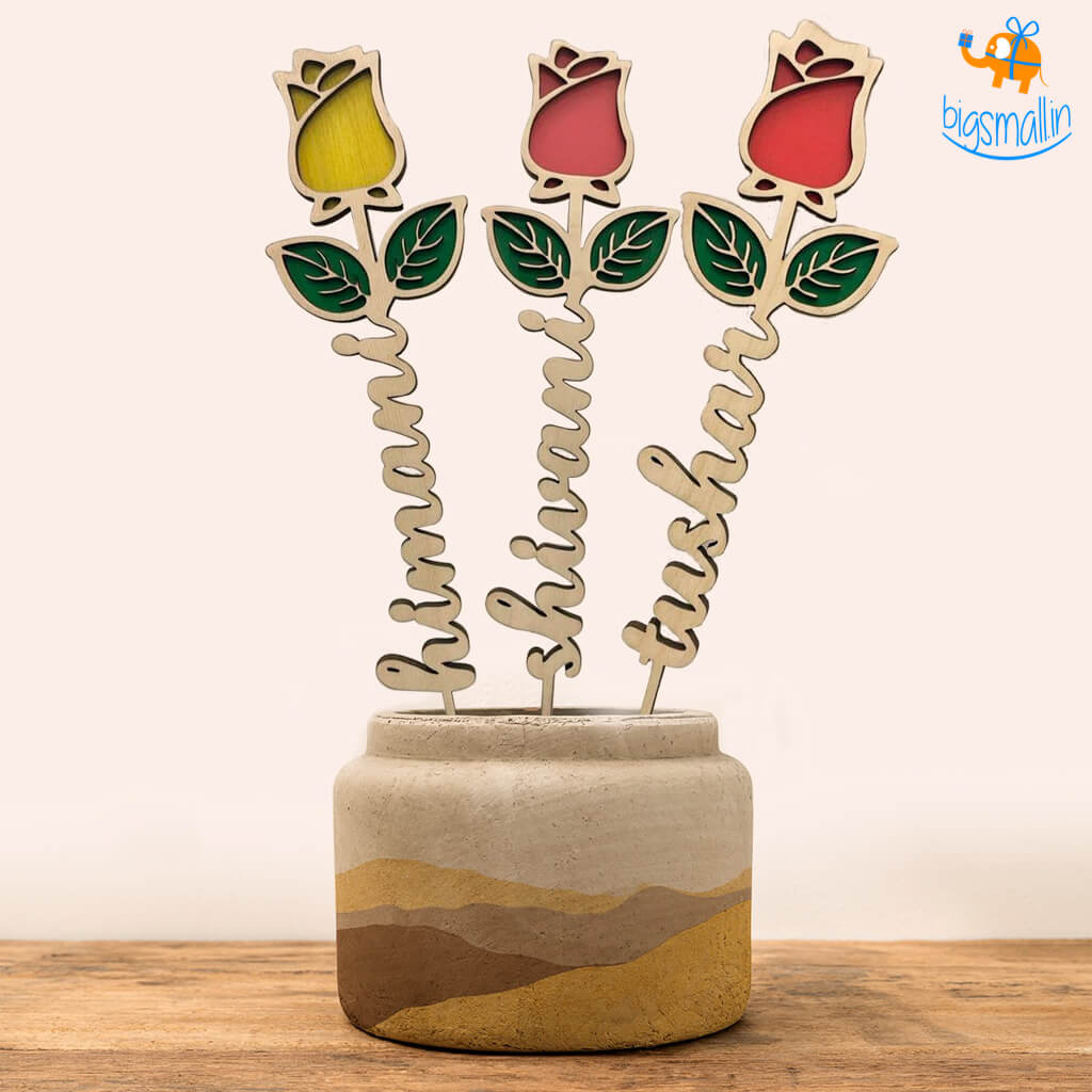 Personalized Wooden Rose