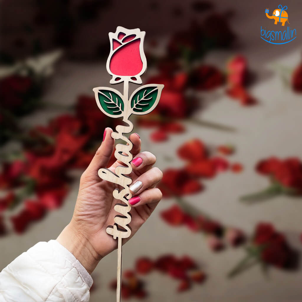 Personalized Wooden Rose