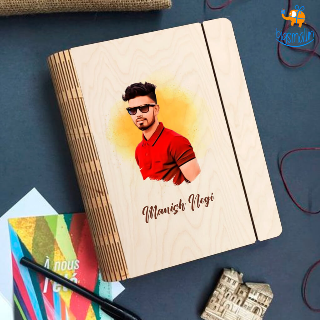 Personalized Photo Art Wooden Binder With Elastic Strap | COD Not Available