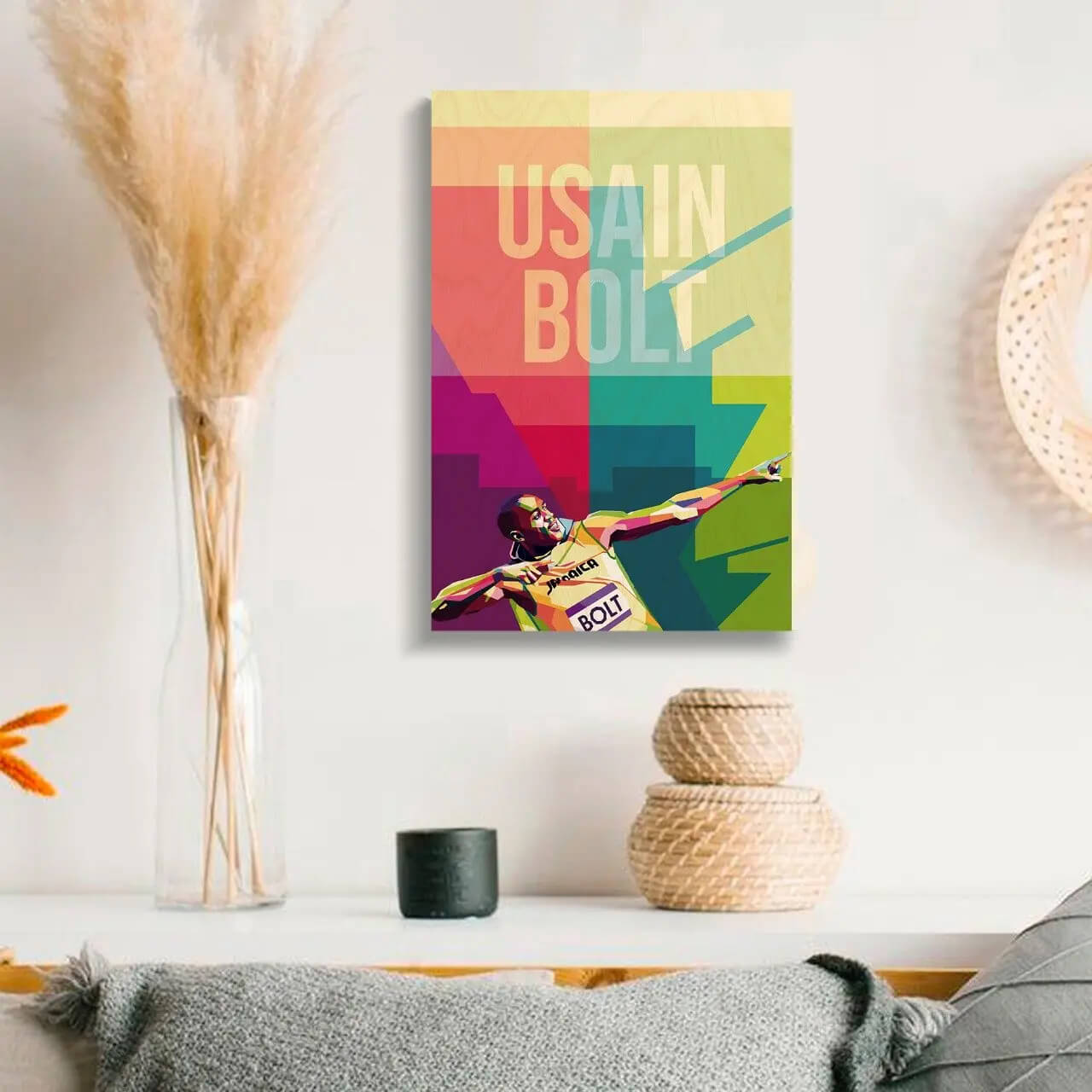 Usain Bolt Wooden Wall Art