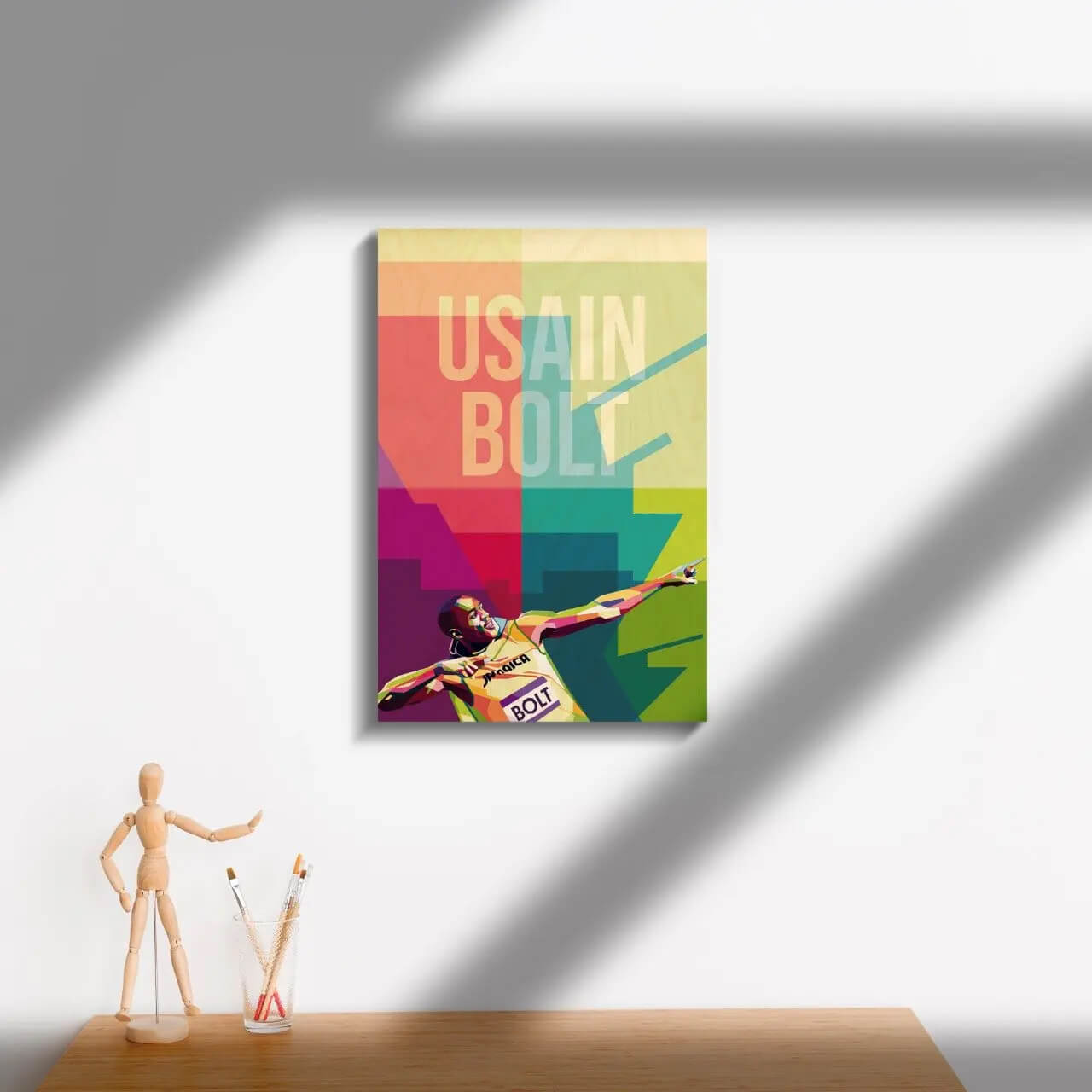 Usain Bolt Wooden Wall Art