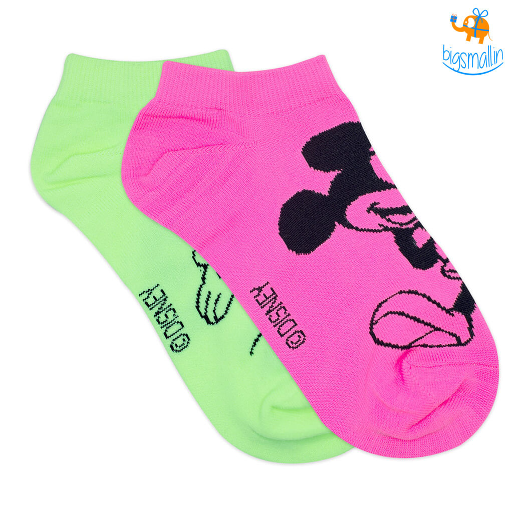 Vibrant Mickey Ankle Socks - Pack of 2