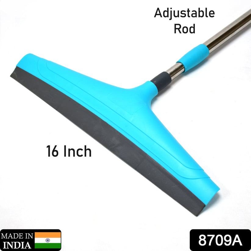 Adjustable Floor Wiper with Stainless Steel Handle – Long Rod Floor Cleaner for Bathroom and Home