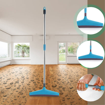 Adjustable Floor Wiper with Stainless Steel Handle – Long Rod Floor Cleaner for Bathroom and Home