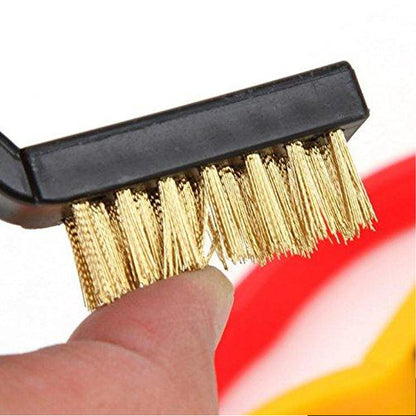 3 Pc Mini Wire Brush Set – Nylon, Brass & Steel Cleaning Brushes for Rust, Stains and Detail Cleaning