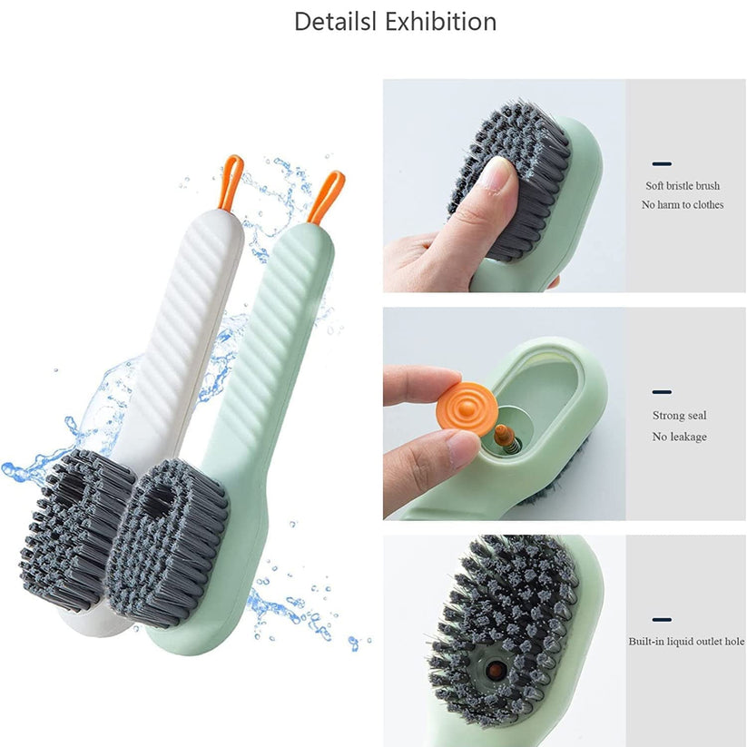 Scrubbing Brush with Built-In Soap Dispenser – Multipurpose Cleaning Brush for Shoes, Clothes and Kitchen