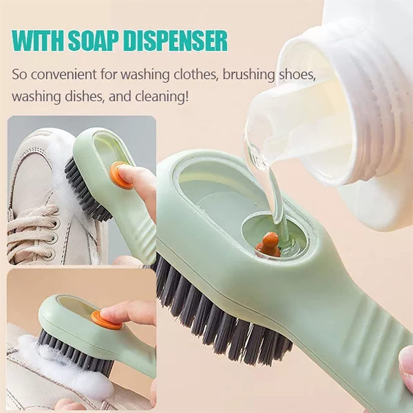 Scrubbing Brush with Built-In Soap Dispenser – Multipurpose Cleaning Brush for Shoes, Clothes and Kitchen