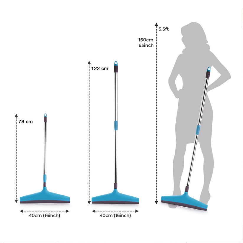 Adjustable Floor Wiper with Stainless Steel Handle – Long Rod Floor Cleaner for Bathroom and Home
