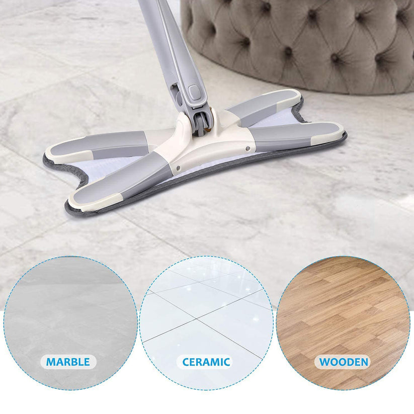 Adjustable 360° Flat Mop with Easy Squeeze – Long Handle Cleaning Mop for Floor, Wall, Ceiling