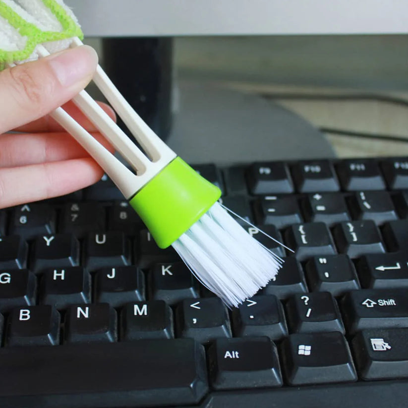 Multipurpose Window & Surface Cleaning Tool Set (2 Pc) – Sponge Scrubber + Microfiber Detail Brush