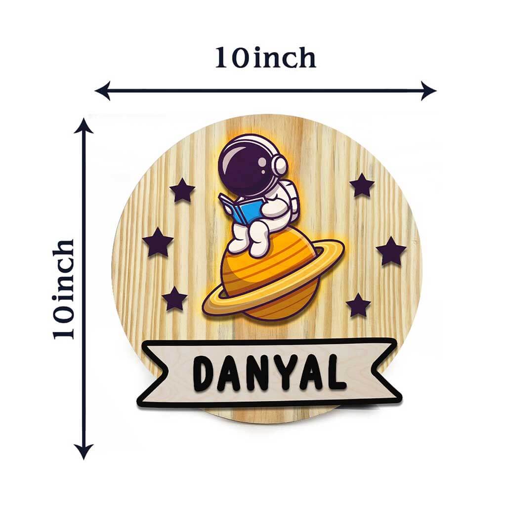 Personalized Wooden Astronaut Wall Lamp