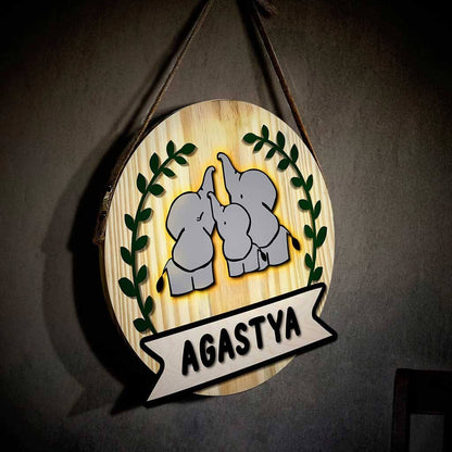 Personalized Wooden Elly Wall Lamp