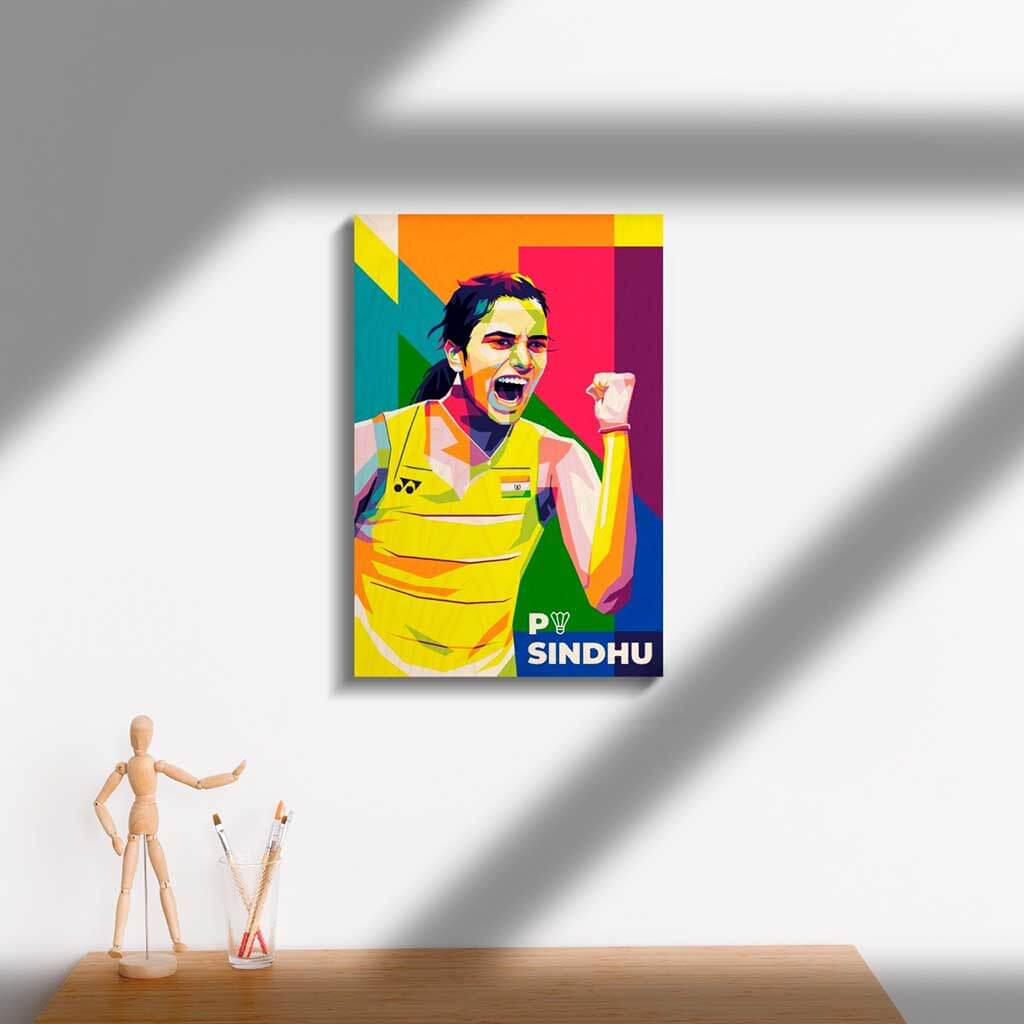 PV Sindhu Printed Wooden Frame