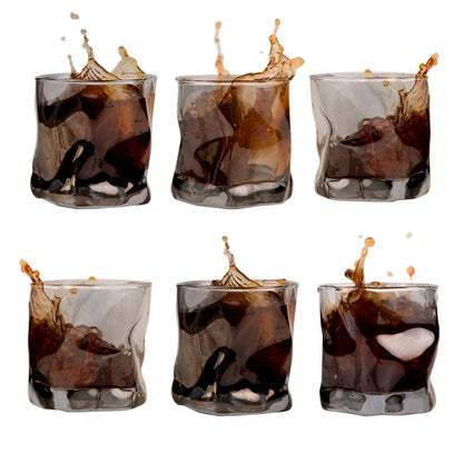 Black Twisted Fold Whiskey Glass