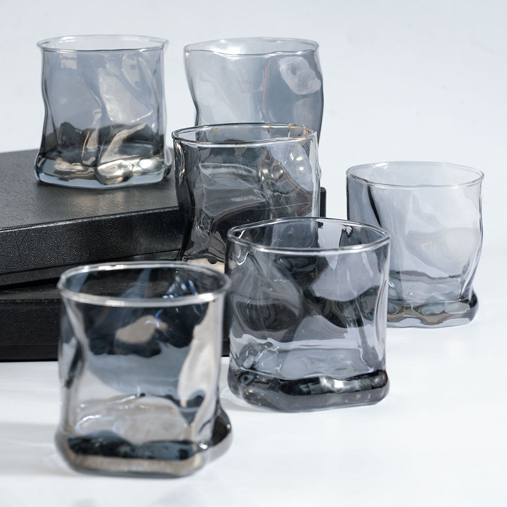 Black Twisted Fold Whiskey Glass