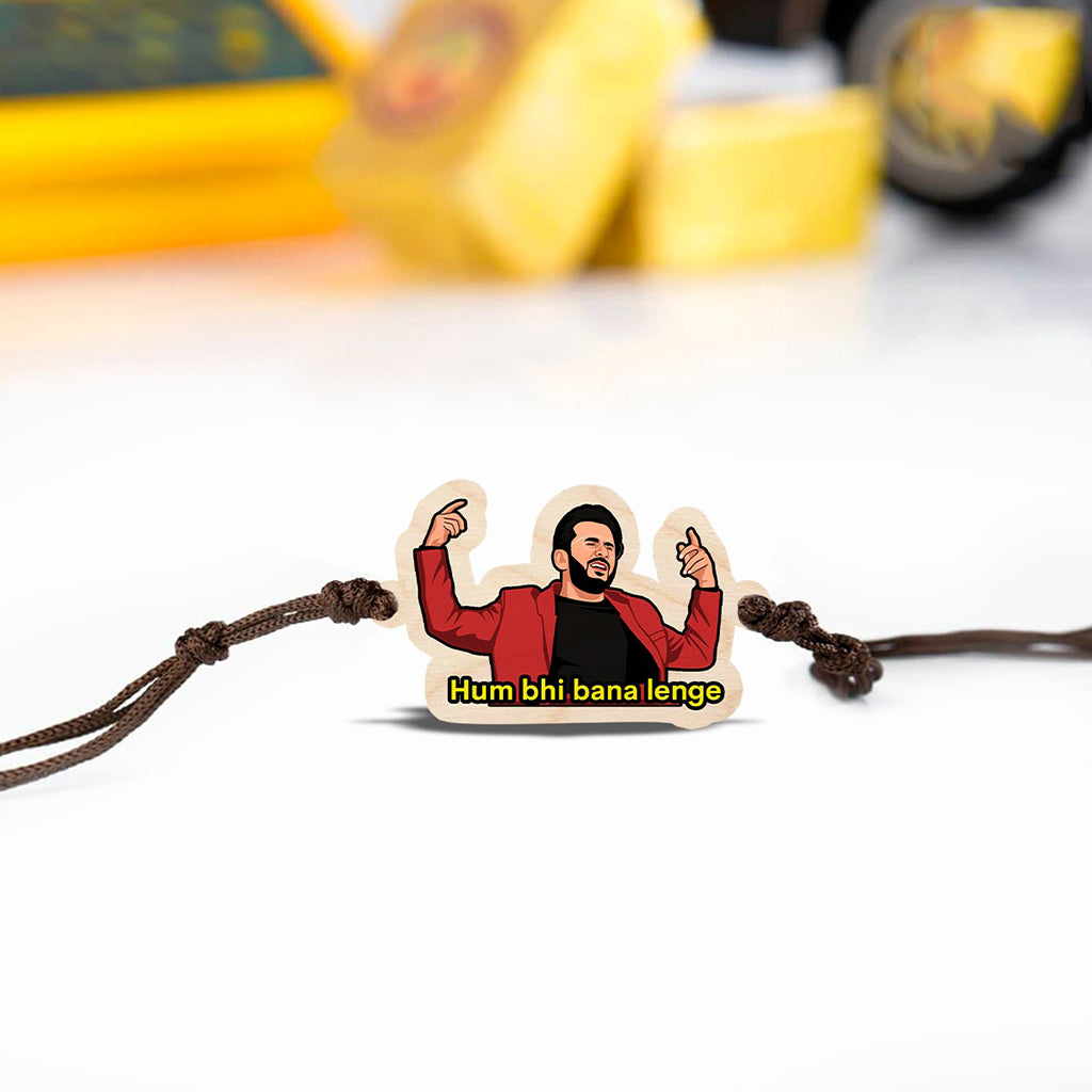 Hum Bhi Bana Lenge Wooden Rakhi