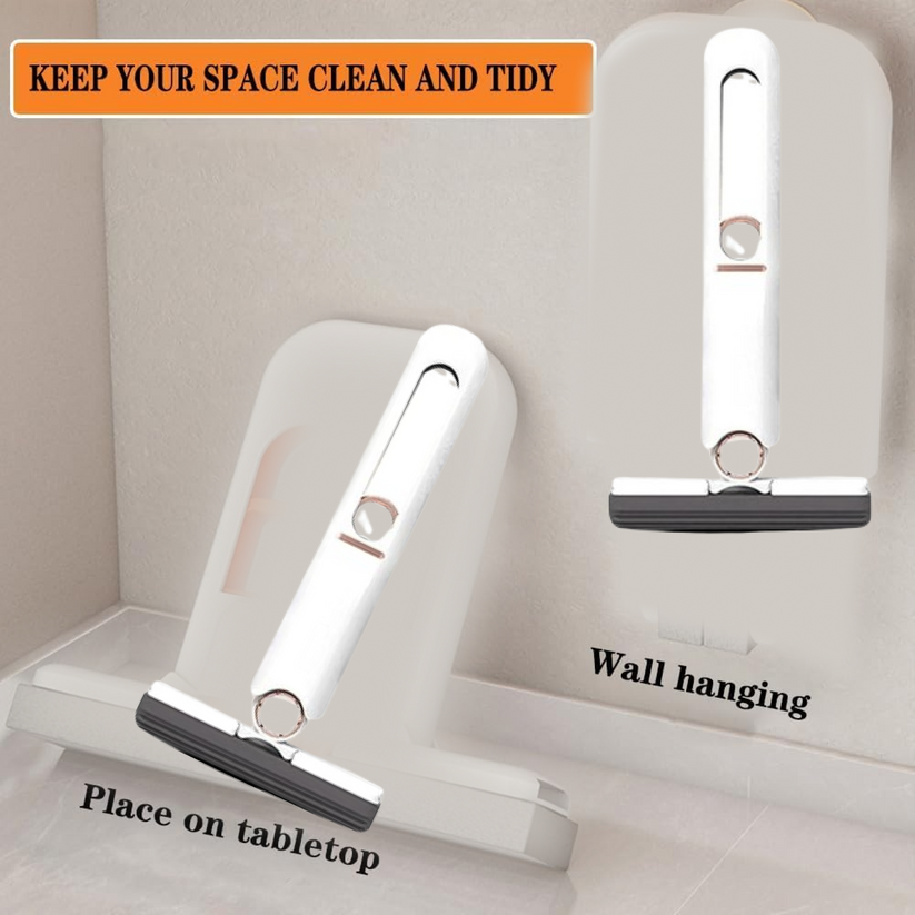 Portable Self-Squeeze Mini Mop – Hand Wash-Free Cleaning Mop with Absorbent Sponge Head