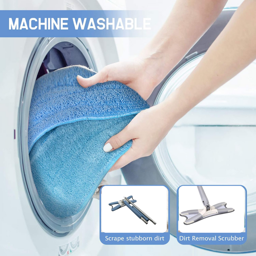 Adjustable 360° Flat Mop with Easy Squeeze – Long Handle Cleaning Mop for Floor, Wall, Ceiling