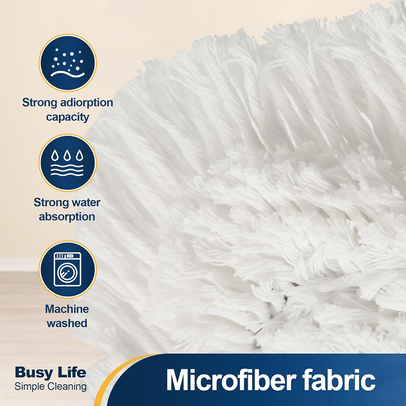 Adjustable 360° Flat Mop with Easy Squeeze – Long Handle Cleaning Mop for Floor, Wall, Ceiling