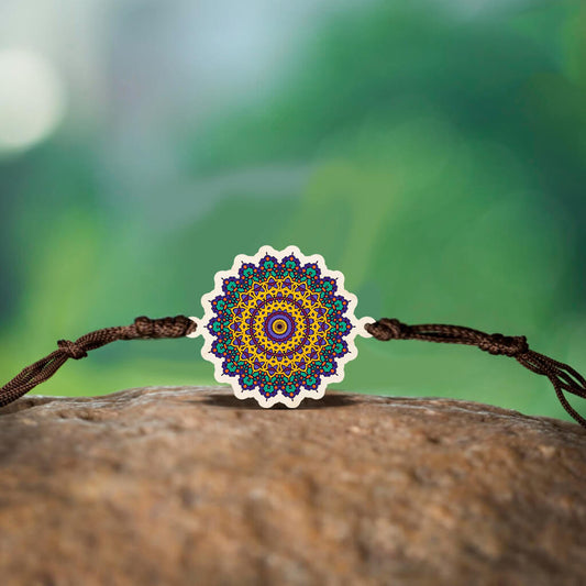 Mandala Wooden Special Rakhi for Brother