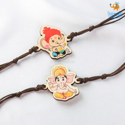 Ganesha Wooden Kids Rakhi